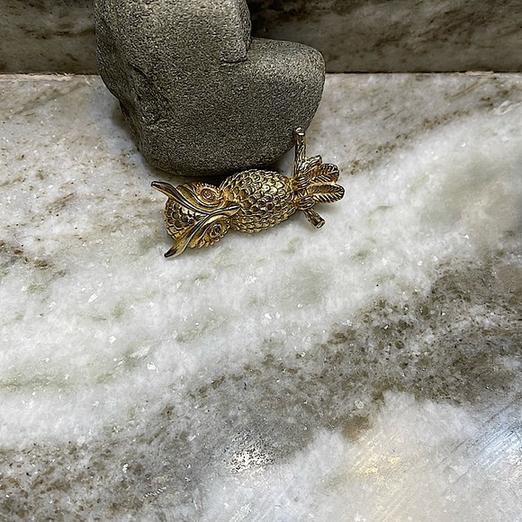 Vintage Owl Brooch Sphinx Jewelry - Picture 2 of 10
